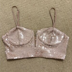 Zara sequin bra top size S